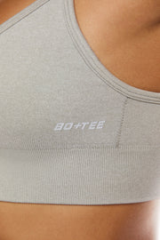 Determination - Scoop Neck Sports Bra in Grey