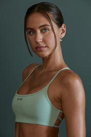 Growth - Scoop Neck Open Back Sports Bra in Sage