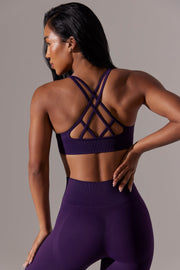 Constant - Scoop Neck Multi Strap Sports Bra in Purple