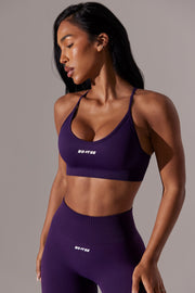 Constant - Scoop Neck Multi Strap Sports Bra in Purple