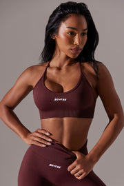 Constant - Scoop Neck Multi Strap Sports Bra in Burgundy