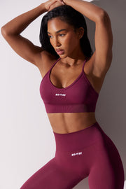 Constant - Scoop Neck Multi Strap Sports Bra in Plum