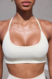 Movement -  Super Sculpt Seamless Open Back Sports Bra in Eggshell