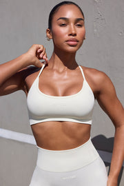 Movement -  Super Sculpt Seamless Open Back Sports Bra in Eggshell