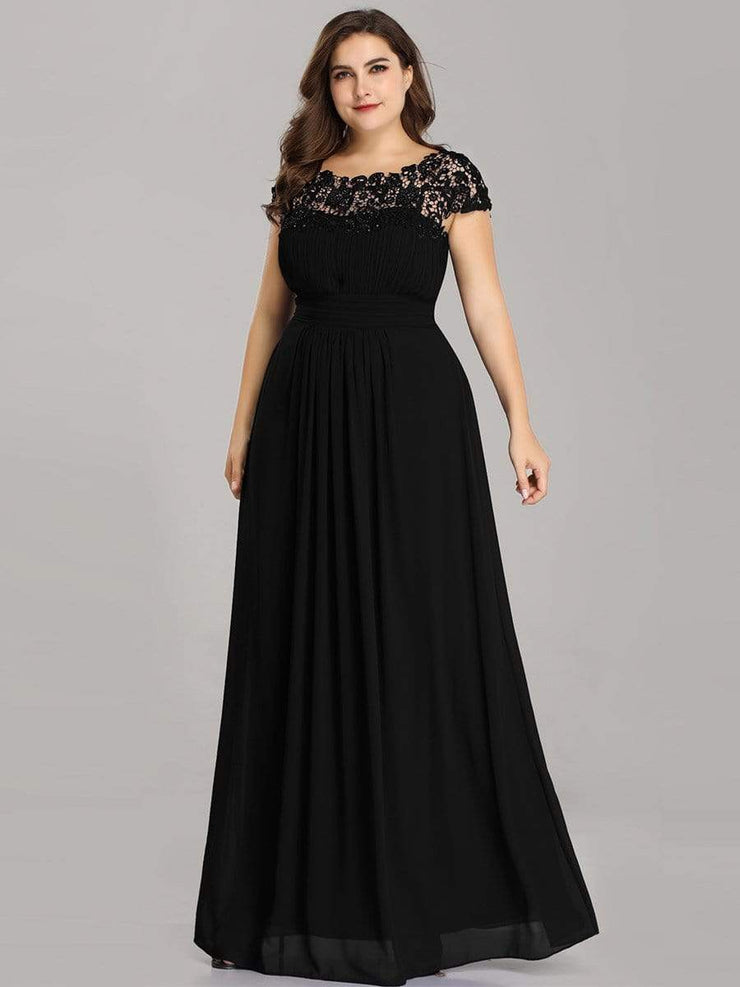 Custom Size Elegant Flattering Maxi Plus Size Evening Dress