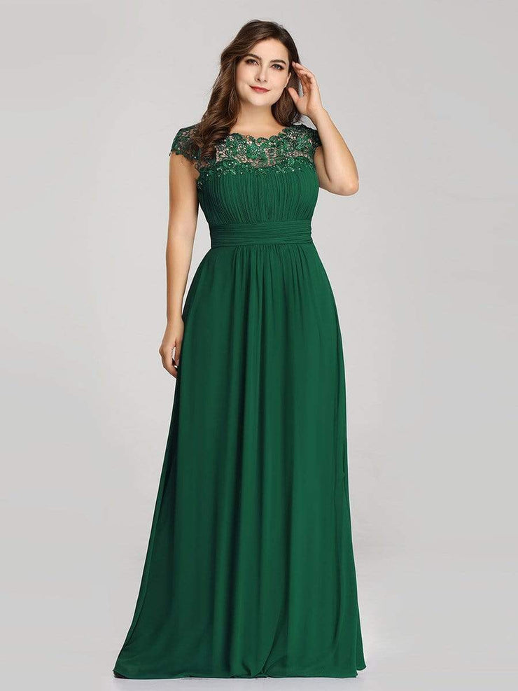 Custom Size Elegant Flattering Maxi Plus Size Evening Dress