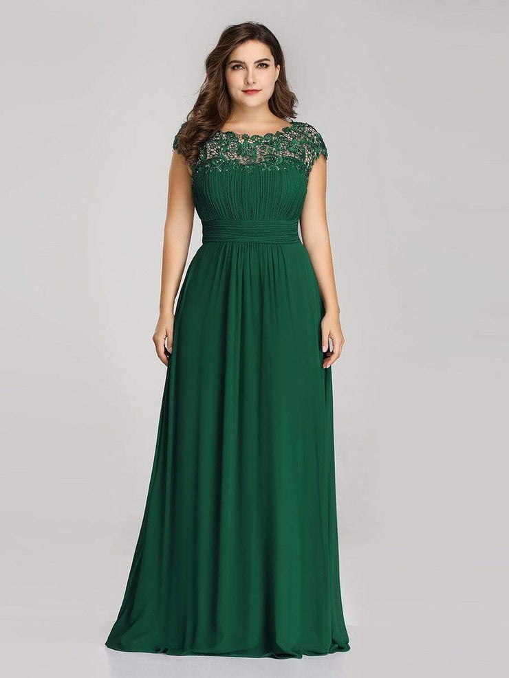 Custom Size Elegant Flattering Maxi Plus Size Evening Dress