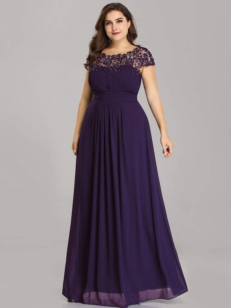 Custom Size Elegant Flattering Maxi Plus Size Evening Dress