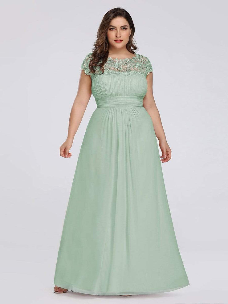 Custom Size Elegant Flattering Maxi Plus Size Evening Dress