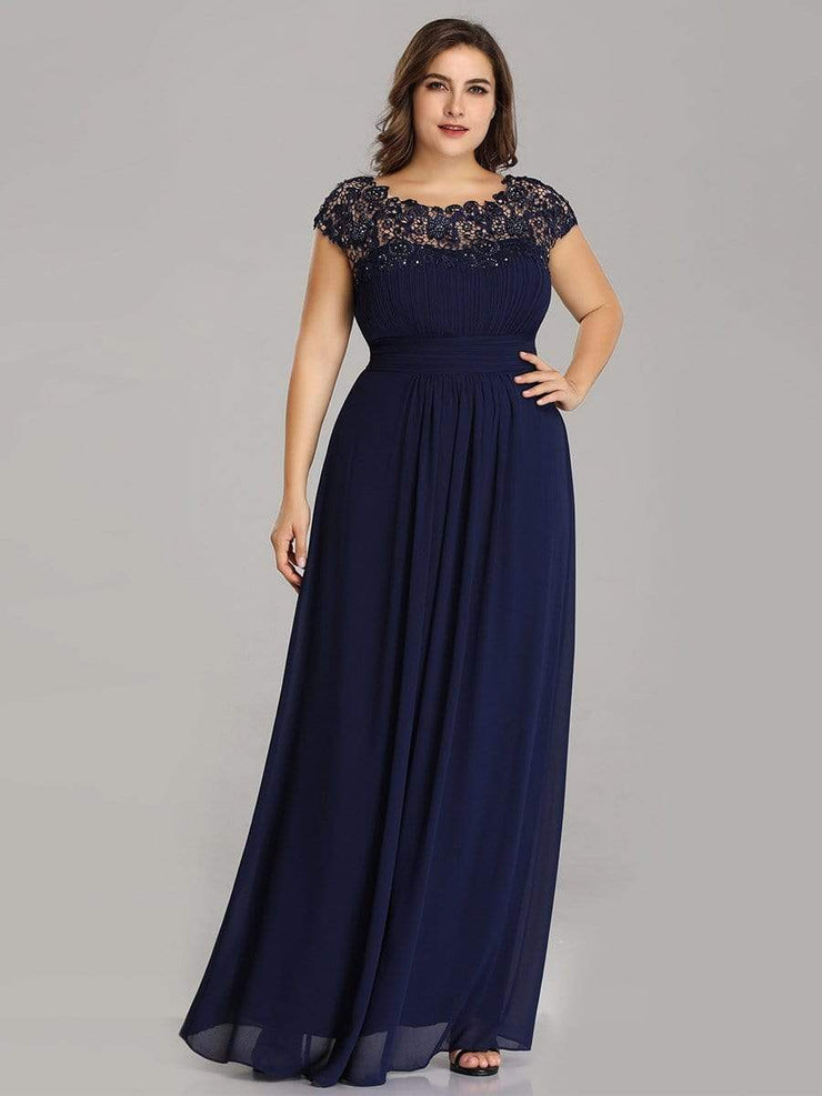 Custom Size Elegant Flattering Maxi Plus Size Evening Dress