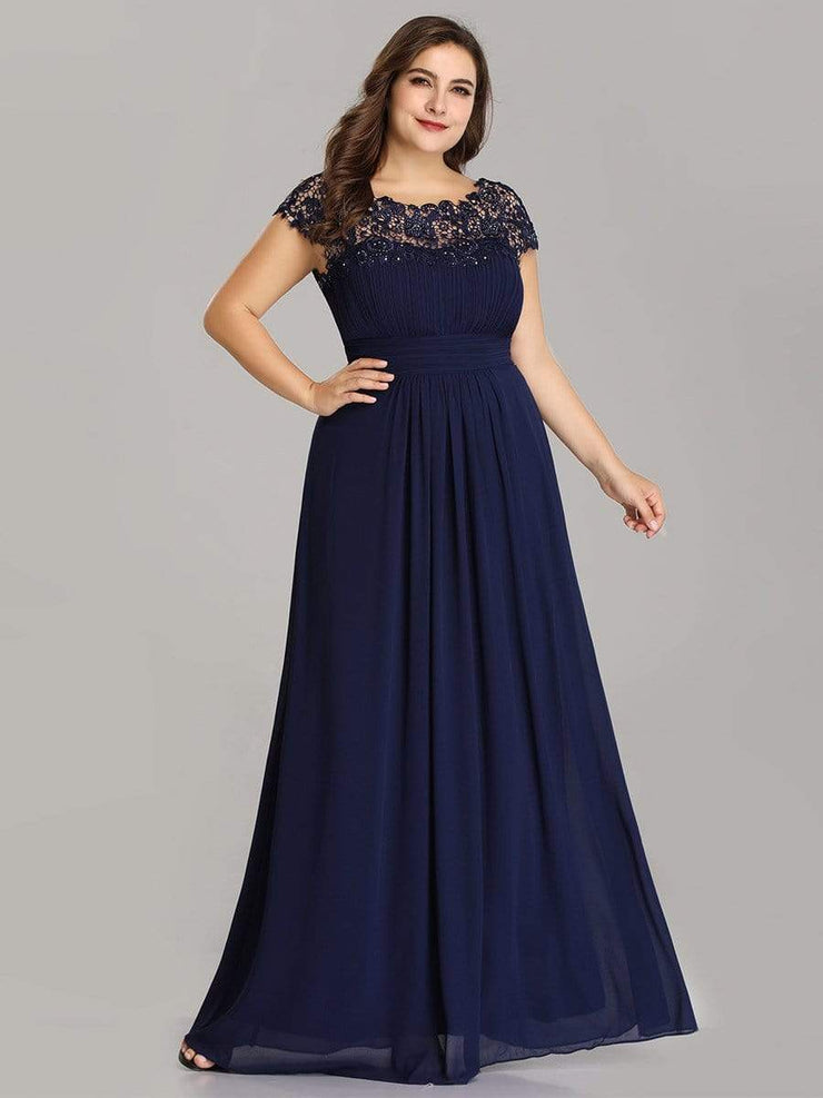 Custom Size Elegant Flattering Maxi Plus Size Evening Dress