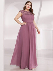 Custom Size Elegant Flattering Maxi Plus Size Evening Dress