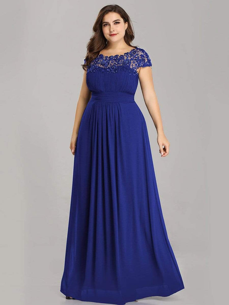 Custom Size Elegant Flattering Maxi Plus Size Evening Dress