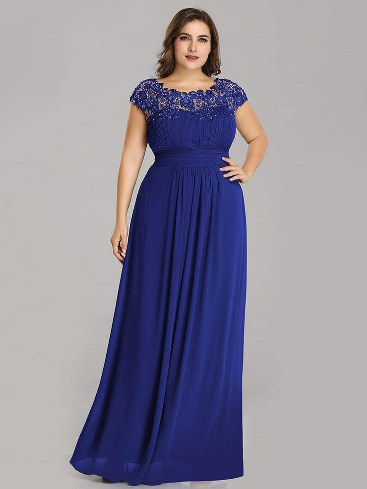 Custom Size Elegant Flattering Maxi Plus Size Evening Dress