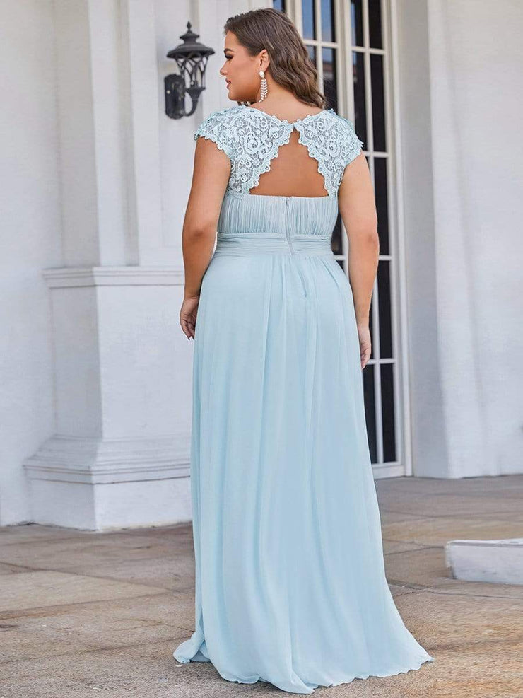 Custom Size Elegant Flattering Maxi Plus Size Evening Dress