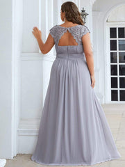 Custom Size Elegant Flattering Maxi Plus Size Evening Dress