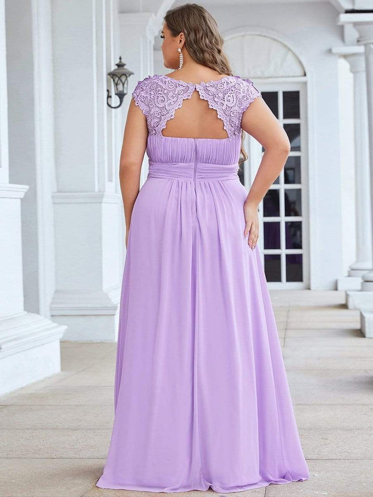 Custom Size Elegant Flattering Maxi Plus Size Evening Dress