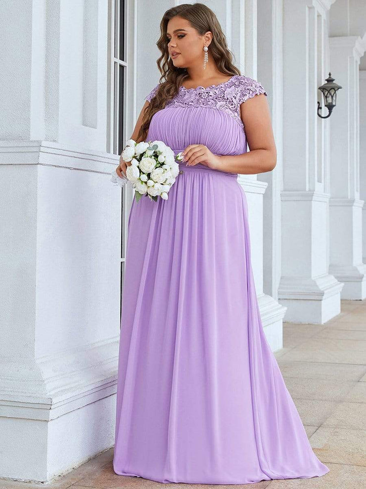 Custom Size Elegant Flattering Maxi Plus Size Evening Dress