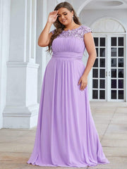 Custom Size Elegant Flattering Maxi Plus Size Evening Dress