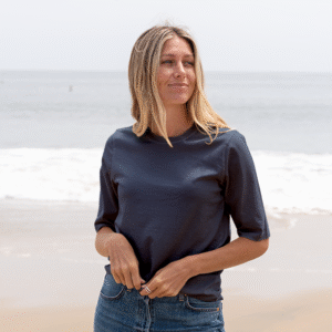Womens Elbow Sleeve Crew Neck - Navy Blue