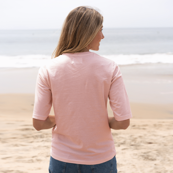 Womens Elbow Sleeve Crew Neck - Blush - Image 2