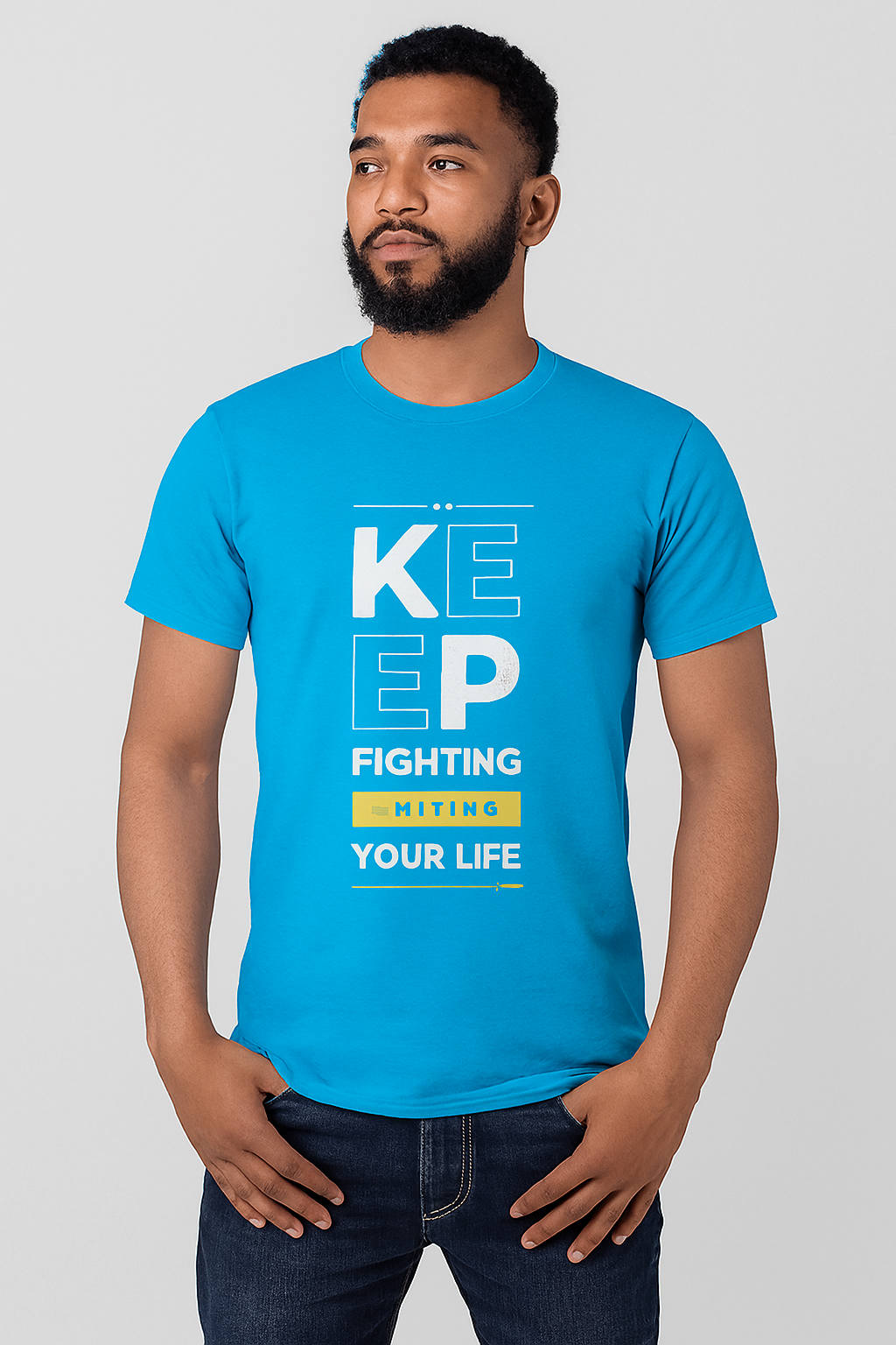 keep fighting with your life printed t shirt