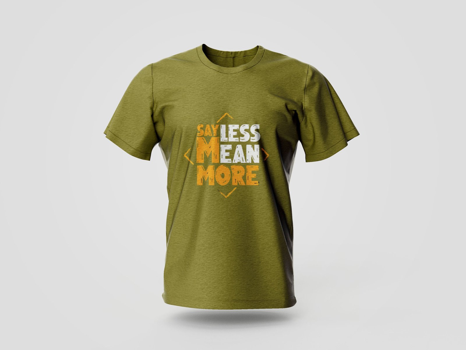 say less mean more printed t shirt
